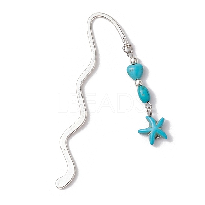 Zinc Alloy Wavy Bookmarks AJEW-JK00297-02-1