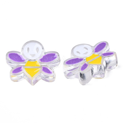 Transparent Acrylic Enamel Beads TACR-N012-007C-1