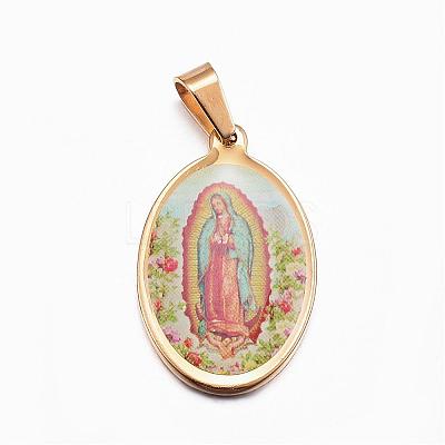 Ion Plating(IP) 304 Stainless Steel Lady of Guadalupe Pendants STAS-H356-32G-1