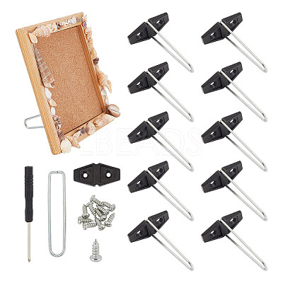 10 Sets Iron & Plastic Photo Frame Bracket ODIS-GO0001-04A-1