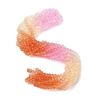 Transparent Painted Glass Beads Strands DGLA-A034-T8mm-A20-1