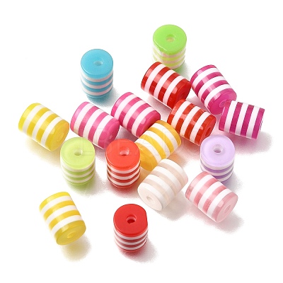 Opaque Stripe Resin Beads RE-CBA0A57-11-1