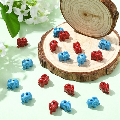 20Pcs 2 Colors Synthetic Coral Beads CORA-YW0001-03-1