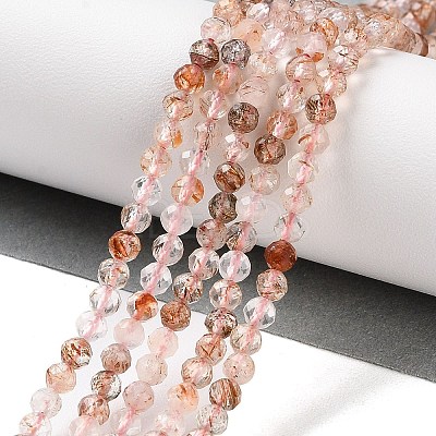 Natural Black Gold Rutilated Quartz Beads Strands G-N342-21B-01-1