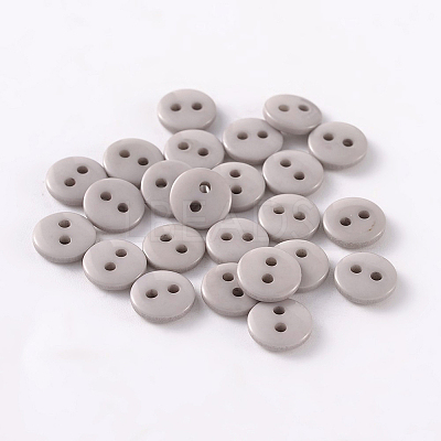 2-Hole Flat Round Resin Sewing Buttons for Costume Design BUTT-E119-20L-05-1