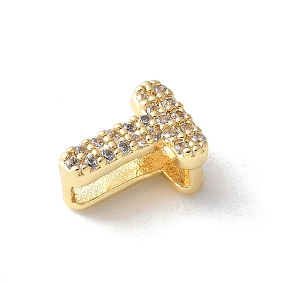 Brass Micro Pave Clear Cubic Zirconia Initial Multi-strand Links KK-S520-01G-20-1