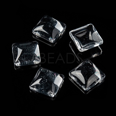 Transparent Clear Glass Square Cabochons X-GGLA-A001-10mm-1