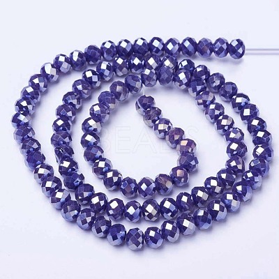 Electroplate Glass Beads Strands EGLA-A034-P6mm-B07-1