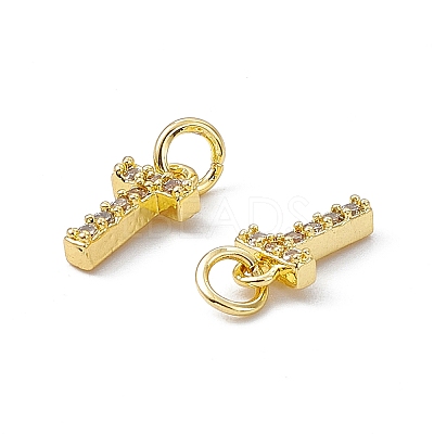 Real 18K Gold Plated Brass Micro Pave Clear Cubic Zirconia Charms KK-E068-VB452-T-1