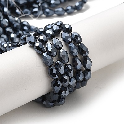 Electroplate Glass Beads Strands X-EGLA-D017-7x5mm-2-1