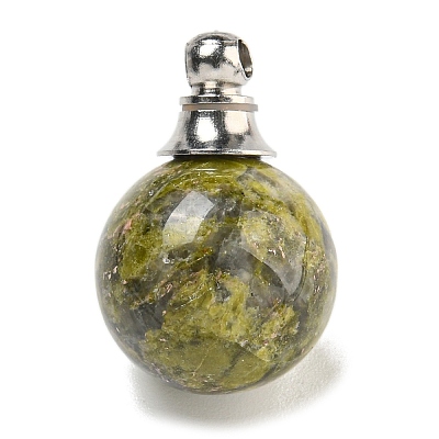 Natural Unakite Perfume Bottle Pendants G-K338-22P-11-1