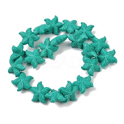 Synthetic Coral Dyed Carved Beads Strands CORA-K009-06C-06-1