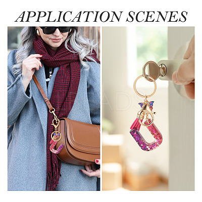 Alloy Resin Butterfly Keychains KEYC-TADJ0002-02G-U-1