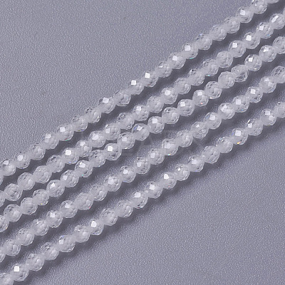 Cubic Zirconia Beads Strands X-G-F596-48I-3mm-1