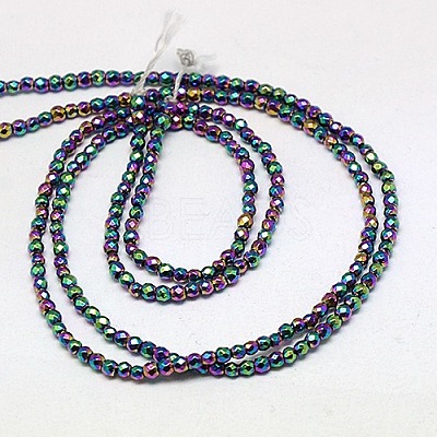 Electroplate Non-magnetic Synthetic Hematite Beads Strands G-J169B-2mm-05-1