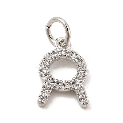 Brass Micro Pave Cubic Zirconia Charms KK-E077-02P-12-1