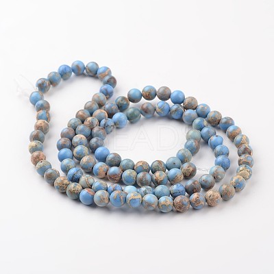 Natural Imperial Jasper Beads Strands X-G-I122-6mm-13-1