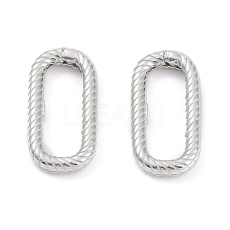 Anti-Tarnish Rhodium Plated 925 Sterling Silver Spring Gate Rings STER-K173-18P-1