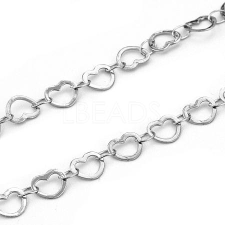 304 Stainless Steel Heart Link Chains CHS-F015-07P-1