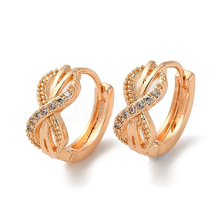 Brass Hoop Earrings with Rhinestone EJEW-K256-97KCG-1