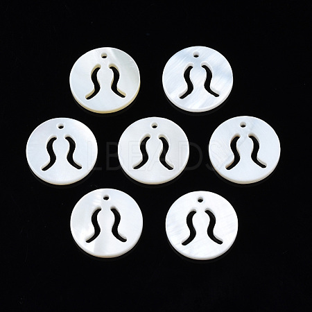 Natural Freshwater Shell Charms SHEL-N027-10G-1