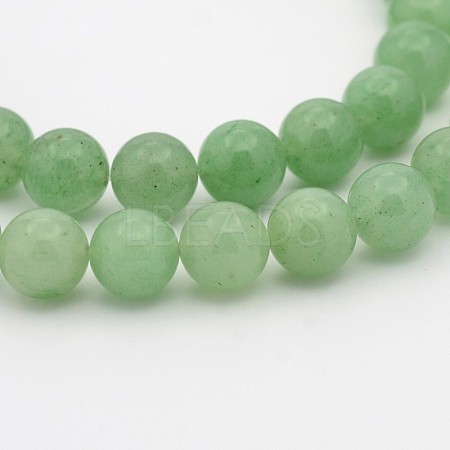 Natural Green Aventurine Round Bead Strands G-P070-37-8mm-1