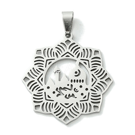 Non-Tarnish Eid Mubarak 201 Stainless Steel Pendants STAS-U003-12P-1