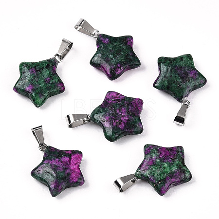 Star Dyed Natural Ruby in Zoisite Pendants X-G-Q367-19-1