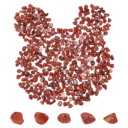 SUNNYCLUE Natural Red Jasper Chip Beads G-SC0001-28-1