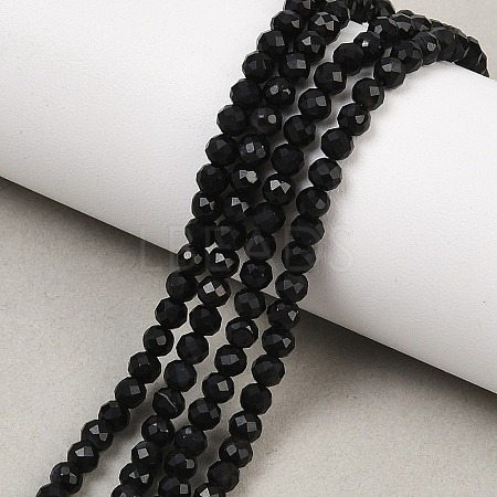 Natural Dyed & Heated Black Onyx Beads Strands LS-G-A129-3mm-25-1