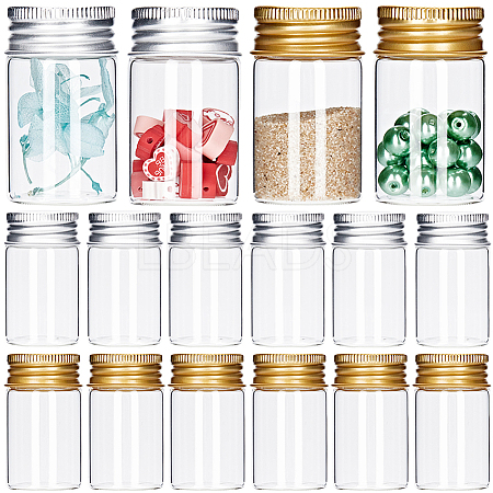 SUNNYCLUE 32Pcs 2 Colors Clear Glass Bottles Bead Containers CON-SC0001-07B-1