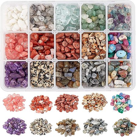 Natural & Synthetic Mixed Gemstone & Glass Chip Beads G-NB0002-07-1