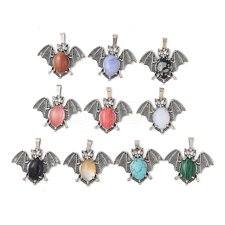 Synthetic Mixed Gemstone Pendants G-G871-02AS-B-1