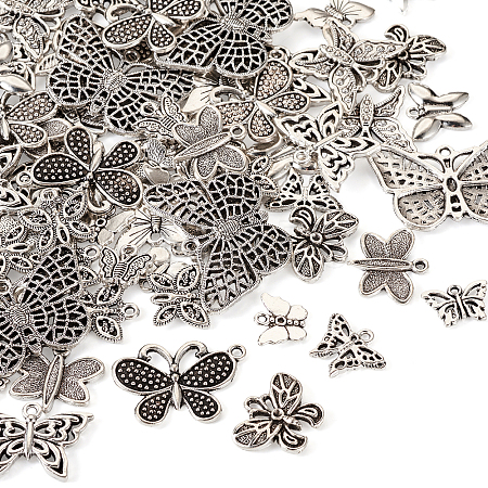 90Pcs 15 Style Tibetan Style Alloy Pendants FIND-TA0003-54-1