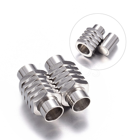 Tarnish Resistant 304 Stainless Steel Magnetic Clasps X-STAS-H055-2-1