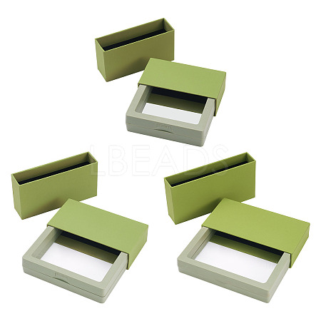 3 Bags 3 Styles Square Transparent PE Thin Film Suspension Jewelry Display Box CON-TA0001-38A-1