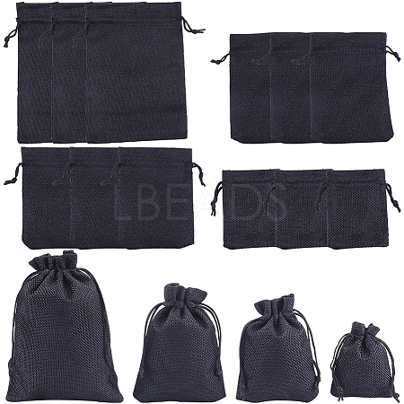 16Pcs 4 Styles Polyester Imitation Burlap Packing Pouches Drawstring Bags ABAG-BBC0001-01A-1