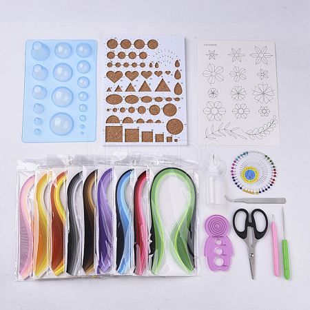 DIY Paper Quilling Strips Sets: Random Color Paper Quilling Strips DIY-S038-002-1