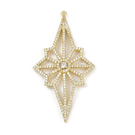 Brass Micro Pave Cubic Zirconia Pendants KK-M322-46G-1