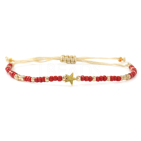 Glass Seed Beads Adjustable Bracelets KO8624-7-1