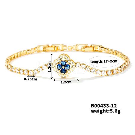 Elegant Four-Leaf Clover Zircon Bracelet for Everyday Western Style. QU3098-6-1