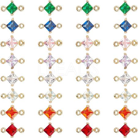 CHGCRAFT Transparent Glass Links Connectors GLAA-CA0001-08-1