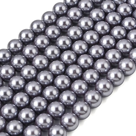 Eco-Friendly Dyed Glass Pearl Round Beads Strands HY-A002-10mm-RB028-1