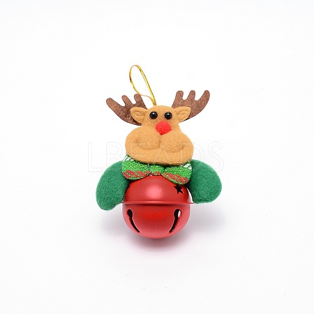 Christmas Theme Reindeer Cloth Pendant Decorations HJEW-SZC0004-11-1