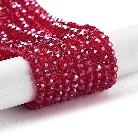 Electroplate Transparent Glass Beads Strands EGLA-A035-T4mm-A01-1