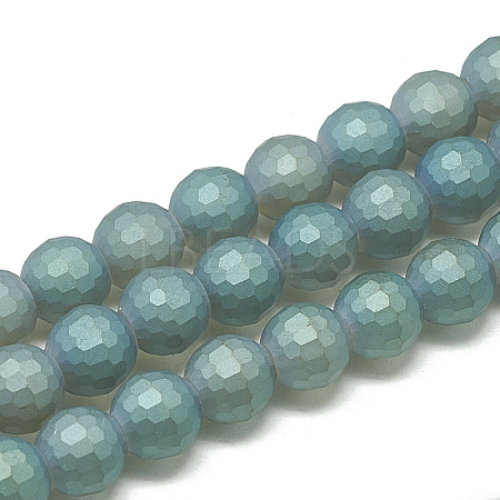 Electroplate Glass Beads Strands X-EGLA-Q108-10mm-06-1