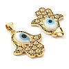 Brass Cubic Zirconia Pendants KK-K338-02G-07-3