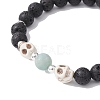 Natural & Synthetic Mixed Gemstone Stretch Bracelets BJEW-JB09519-02-2