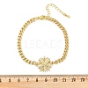 Brass Micro Pave Clear Cubic Zirconia Link Bracelets BJEW-M050-03G-03-5