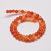 Round Natural Red Agate Bead Strands X-G-M257-6mm-26-2